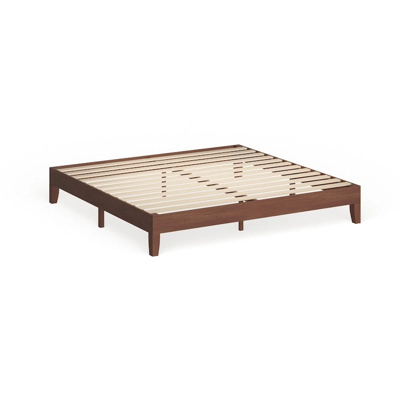 12-Inch King-Size Platform Bed – Brown Wood Finish