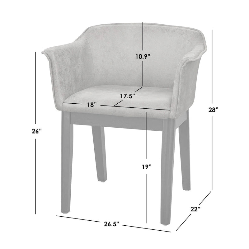 5-Piece Round Dining Set with 4 Upholstered Chairs