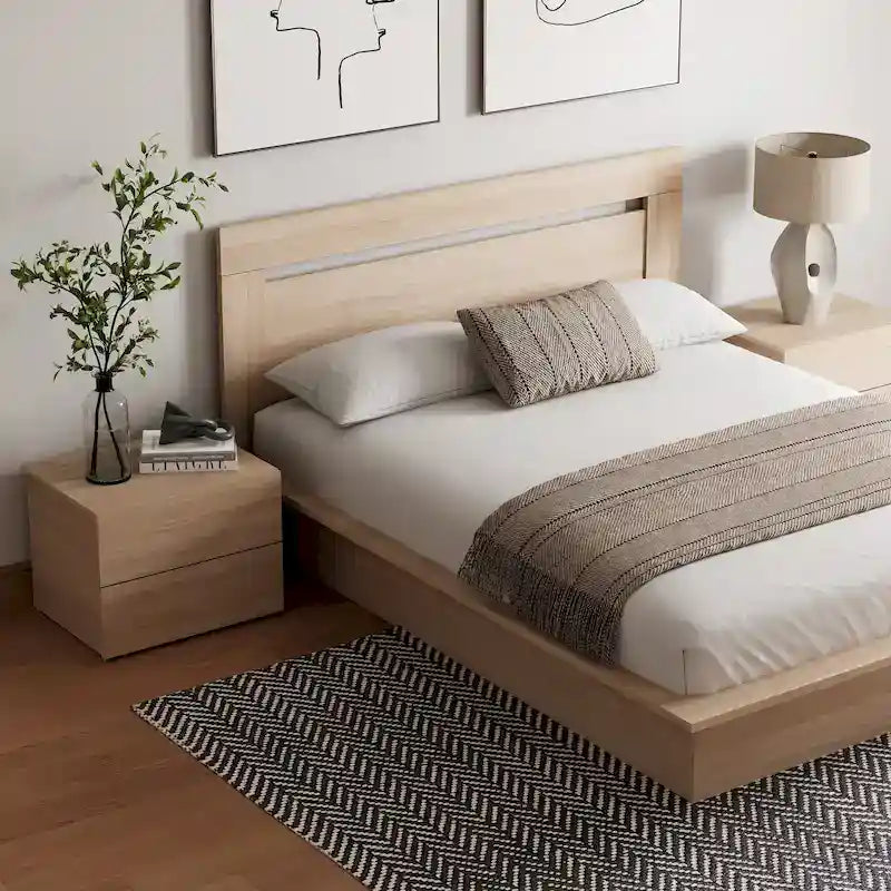 4-Piece Bedroom Set with Bed, Headboard, and 2 Nightstands