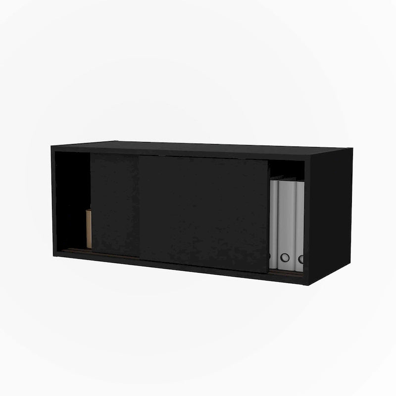 Floating Cabinet with Sliding Door,Black