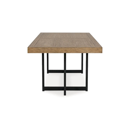 Dining Table, Extension Leaf, Rectangular Brown Wood 80-98 Inch