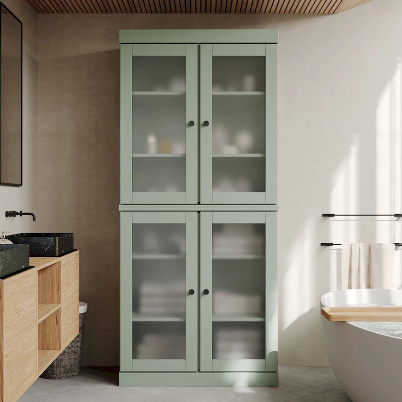100% Solid Wood 32 Bathroom Cabinet with Optional Doors by  Imports