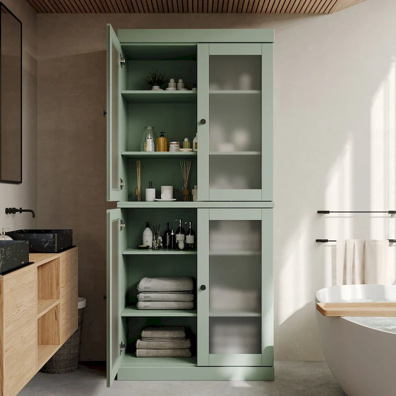100% Solid Wood 32 Bathroom Cabinet with Optional Doors by  Imports