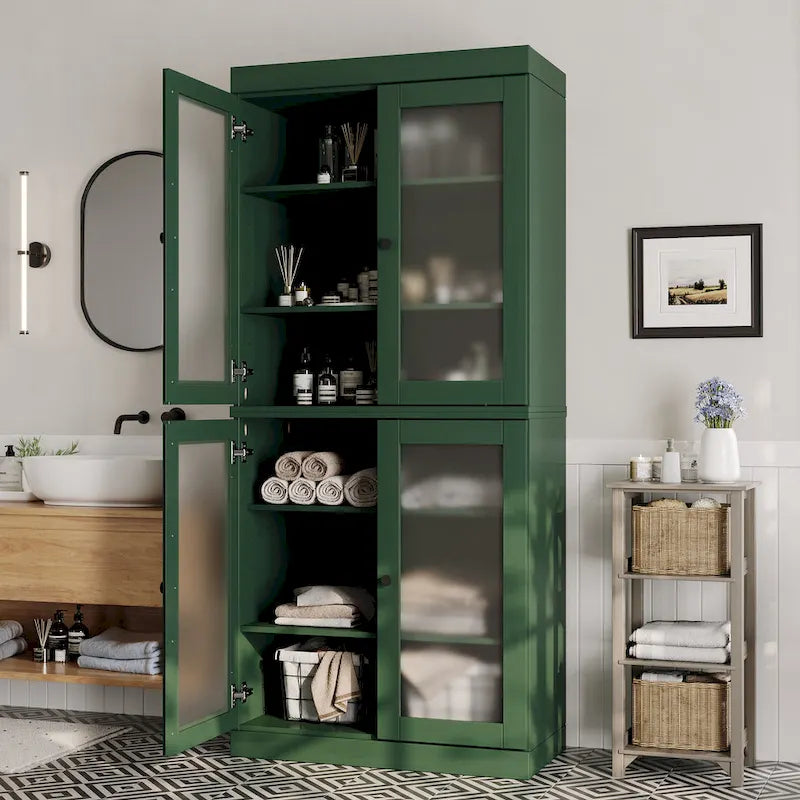 100% Solid Wood 32 Bathroom Cabinet with Optional Doors by  Imports