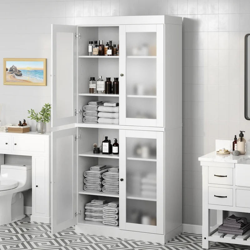 100% Solid Wood 32 Bathroom Cabinet with Optional Doors by  Imports