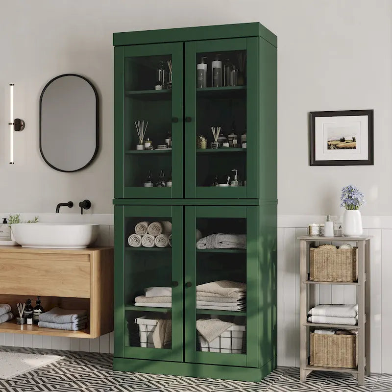 100% Solid Wood 32 Bathroom Cabinet with Optional Doors by  Imports