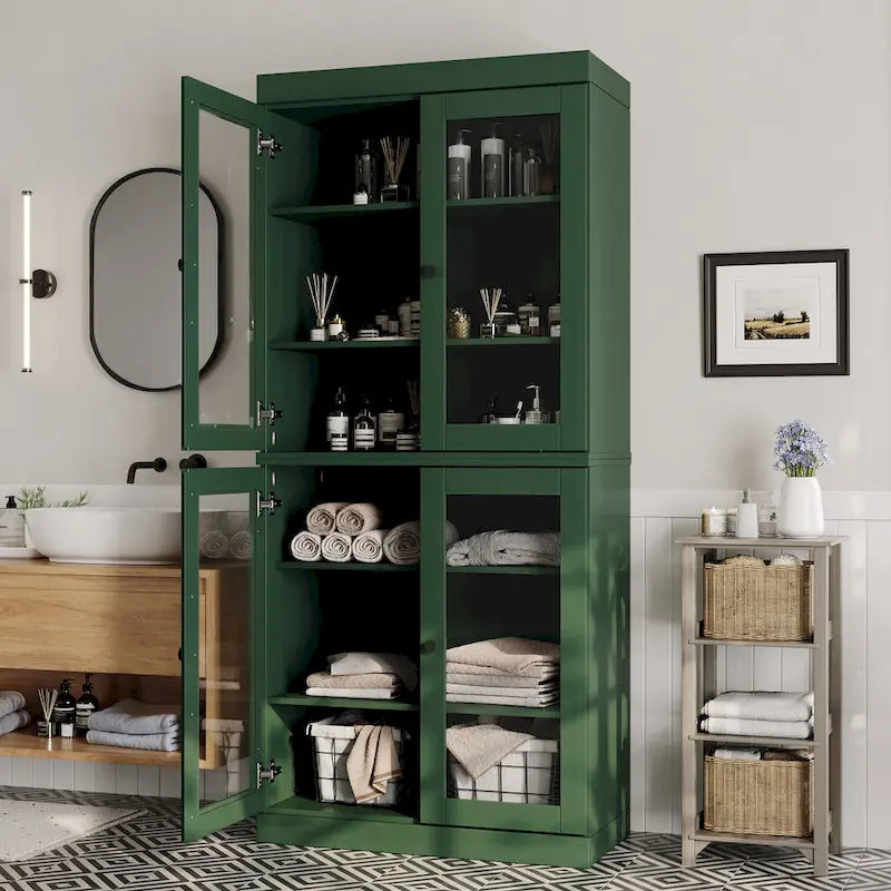 100% Solid Wood 32 Bathroom Cabinet with Optional Doors by  Imports