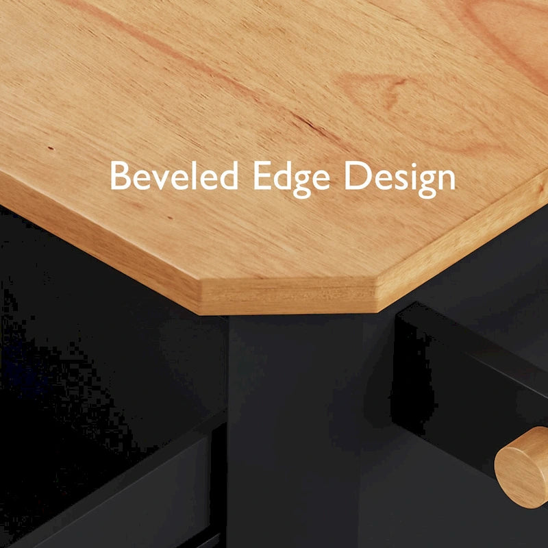 56 Inch Kitchen Island With Rubber Wood Veneer Drop Leaf(no include stool)