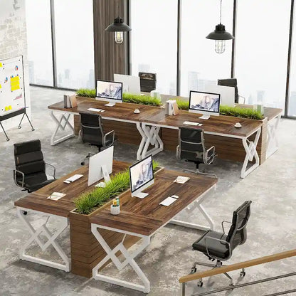 63-inch Executive Desk with Metal Frame, Modern Office Computer Desk for Home Office