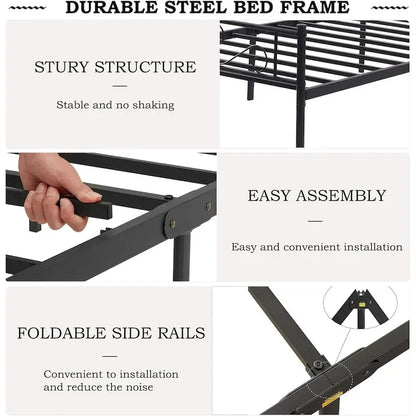 Modern Platform Bed Frame with Premium Graceful Scroll Headboard Twin/Full/Queen