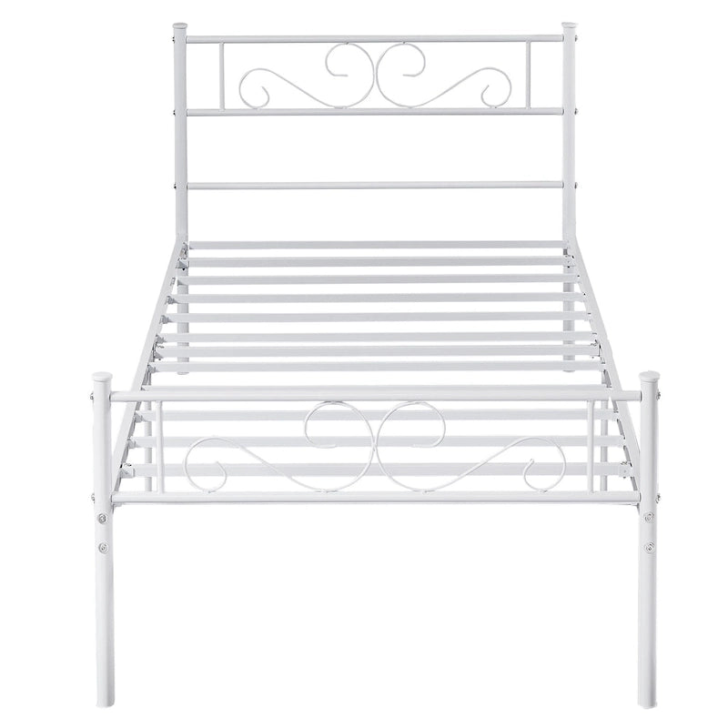 Modern Platform Bed Frame with Premium Graceful Scroll Headboard Twin/Full/Queen
