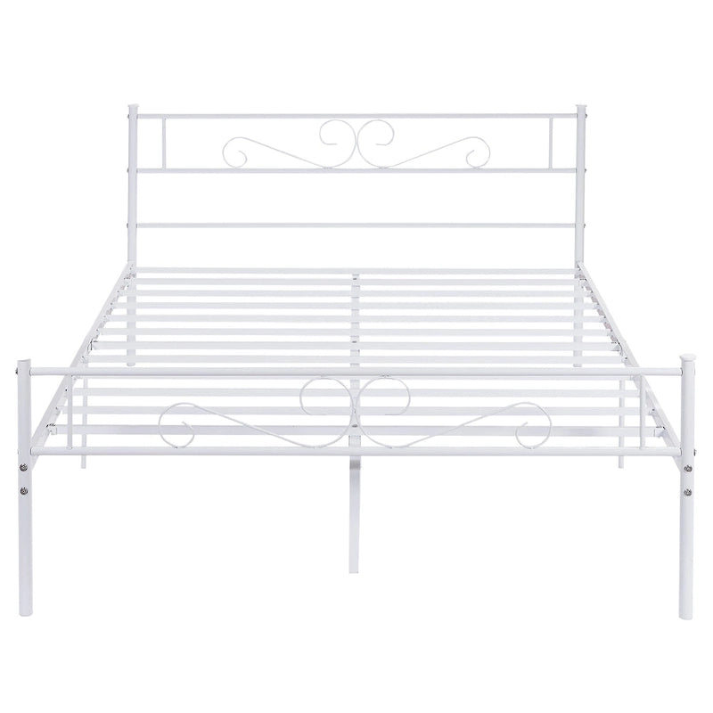 Modern Platform Bed Frame with Premium Graceful Scroll Headboard Twin/Full/Queen