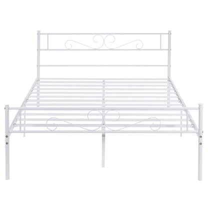 Modern Platform Bed Frame with Premium Graceful Scroll Headboard Twin/Full/Queen