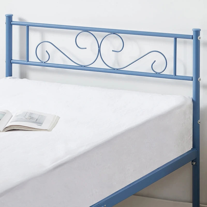 Modern Platform Bed Frame with Premium Graceful Scroll Headboard Twin/Full/Queen