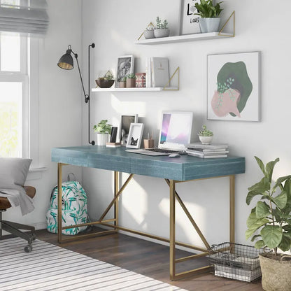 Vaiz Modern 60-inch Metal 3-Drawer Computer Desk with Drawers by Furniture of America