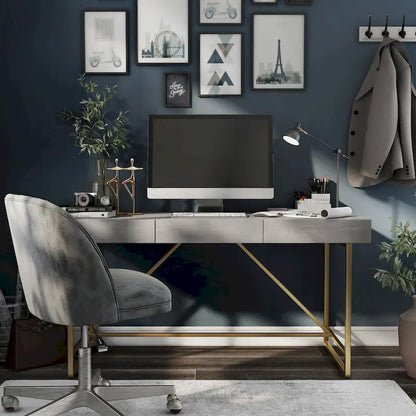 Vaiz Modern 60-inch Metal 3-Drawer Computer Desk with Drawers by Furniture of America
