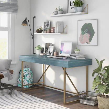 Vaiz Modern 60-inch Metal 3-Drawer Computer Desk with Drawers by Furniture of America