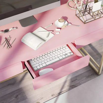 Vaiz Modern 60-inch Metal 3-Drawer Computer Desk with Drawers by Furniture of America