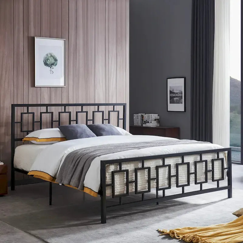  Iron Modern King-size Platform Bed Frame by Christopher Knight Home