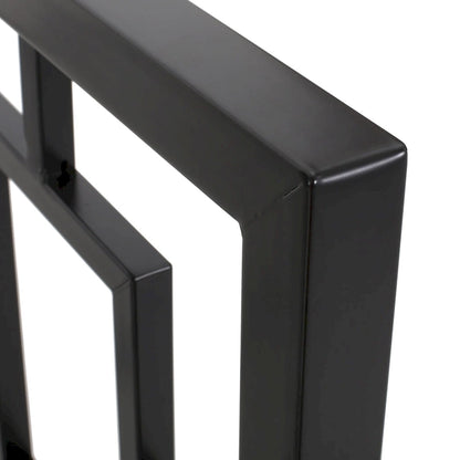 Iron King-Size Platform Bed Frame with Geometric Headboard