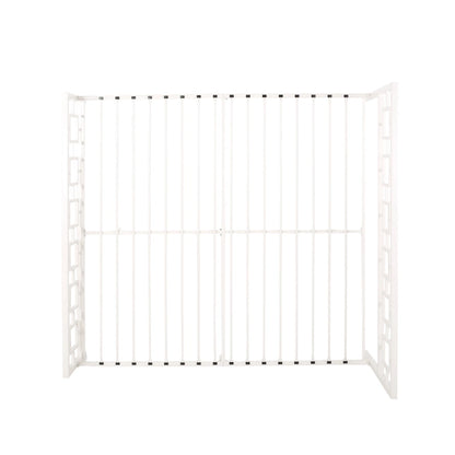 Iron King-Size Platform Bed Frame with Geometric Headboard