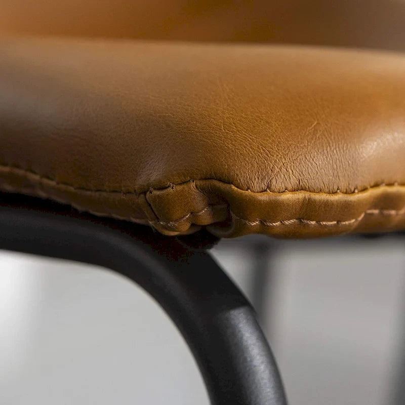 Faux Leather Counter Stool Vintage Barstools, 30 Inch, Set of 2