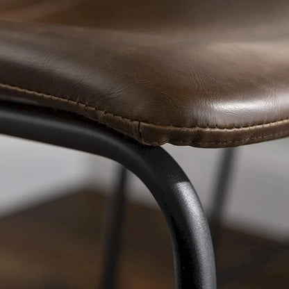 Faux Leather Counter Stool Vintage Barstools, 30 Inch, Set of 2