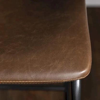Faux Leather Counter Stool Vintage Barstools, 30 Inch, Set of 2