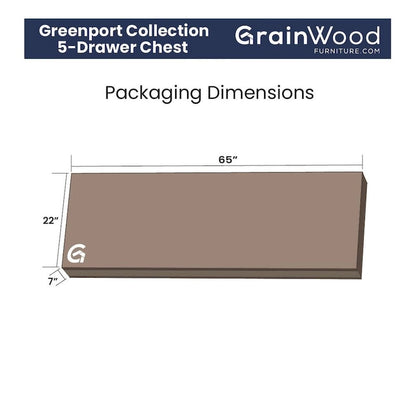 Grain Wood Furniture Greenport Coastal Solid Wood 5-drawer Chest