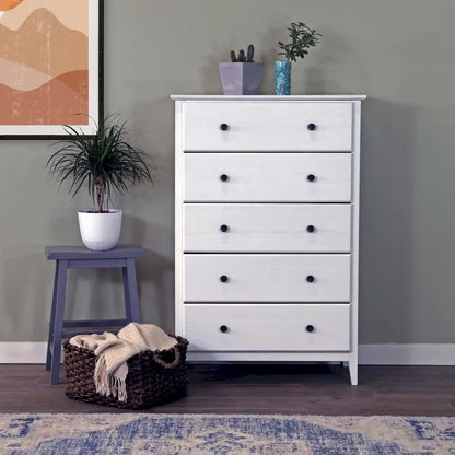 Grain Wood Furniture Greenport Coastal Solid Wood 5-drawer Chest