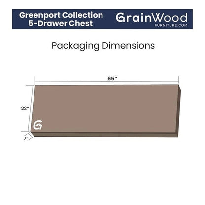 Grain Wood Furniture Greenport Coastal Solid Wood 5-drawer Chest