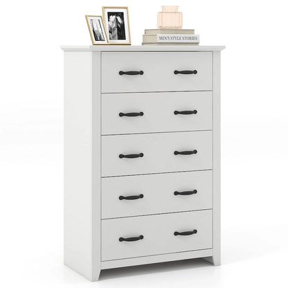5 Drawer Chest Storage Dresser Tall Cabinet Organizer Bedroom Hallway