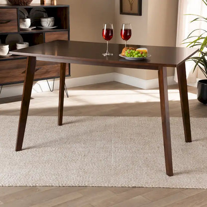 Mid-Century Modern Transitional Rectangular Wood Dining Table