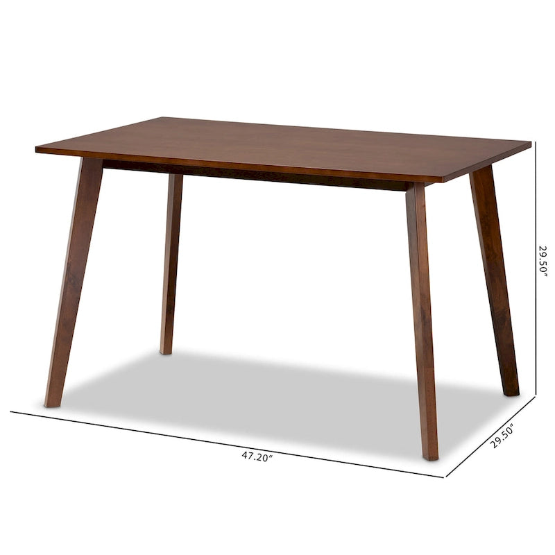 Mid-Century Modern Transitional Rectangular Wood Dining Table