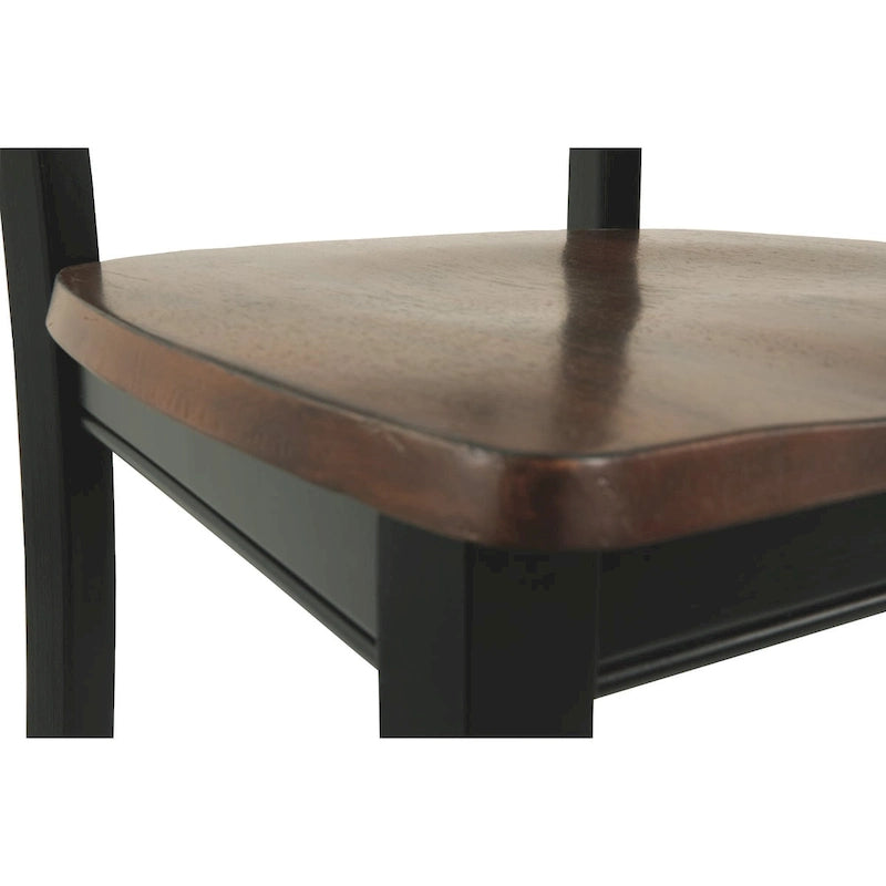 Brown and Black Dining Chairs (Set of 2)