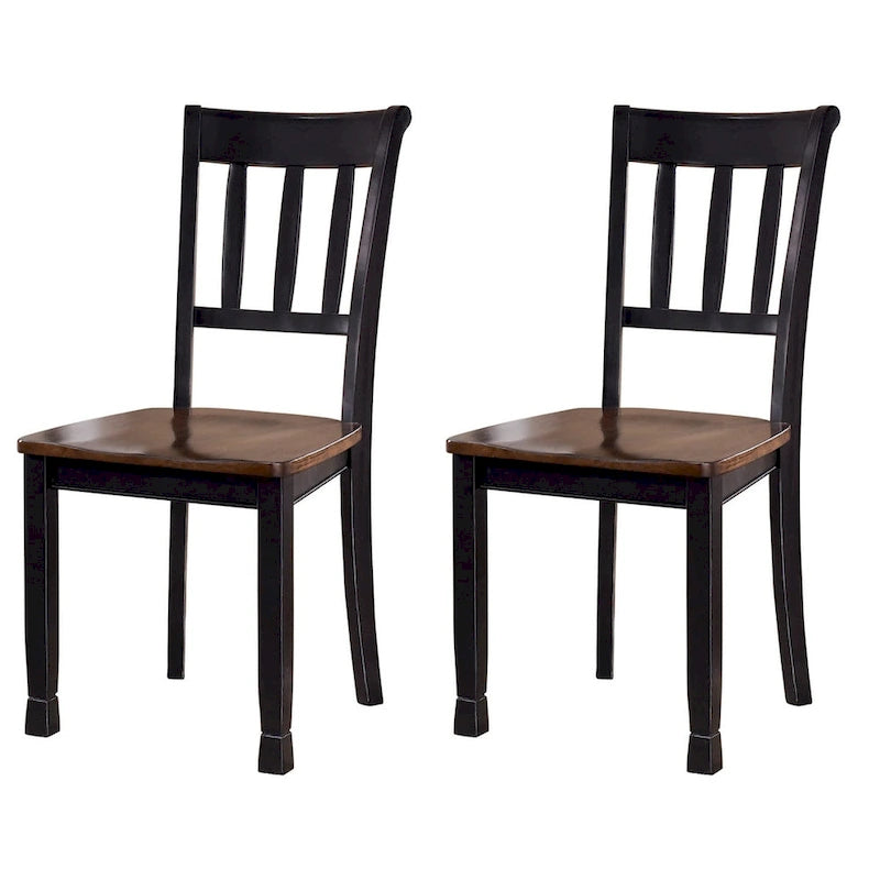 Brown and Black Dining Chairs (Set of 2)
