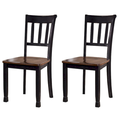 Brown and Black Dining Chairs (Set of 2)