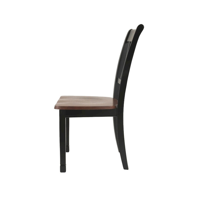 Brown and Black Dining Chairs (Set of 2)