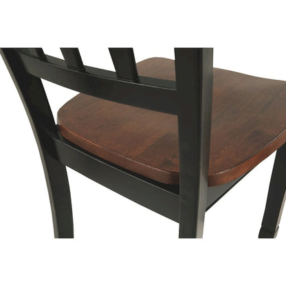 Brown and Black Dining Chairs (Set of 2)