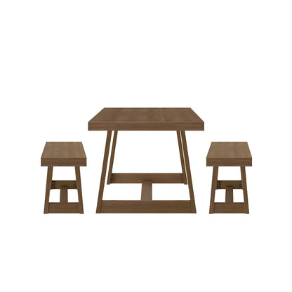 72-Inch Farmhouse Dining Table and Benches Set