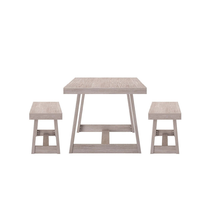 72-Inch Farmhouse Dining Table and Benches Set