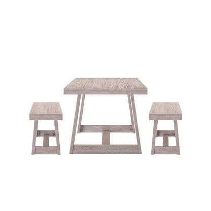 72-Inch Farmhouse Dining Table and Benches Set