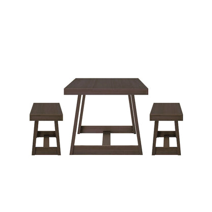 72-Inch Farmhouse Dining Table and Benches Set