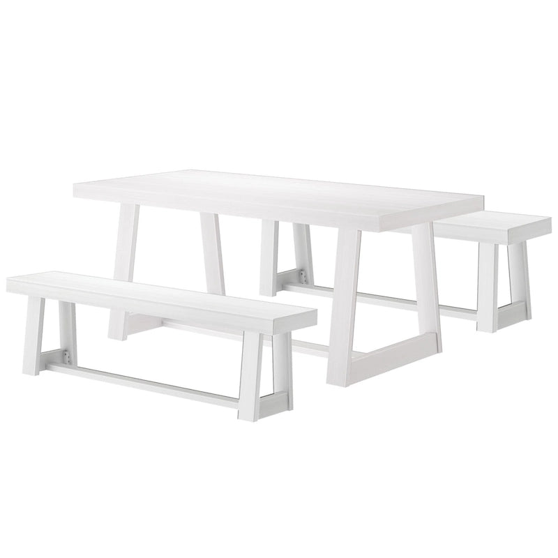 72-Inch Farmhouse Dining Table and Benches Set