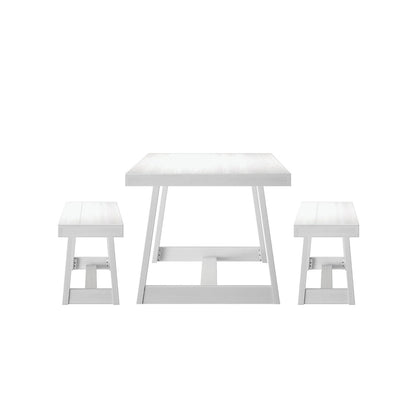 72-Inch Farmhouse Dining Table and Benches Set