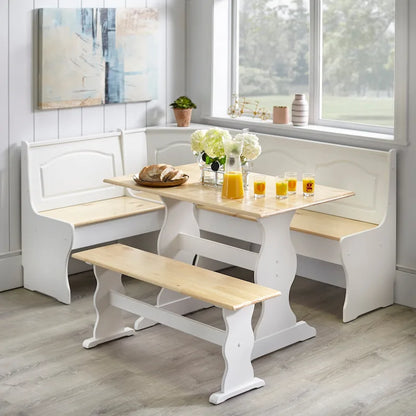 3-Piece Corner Dining Nook Set with Storage