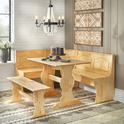3-Piece Corner Dining Nook Set with Storage
