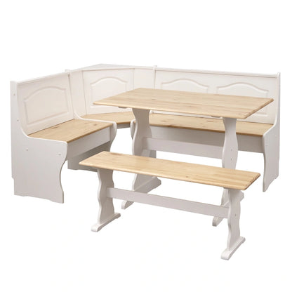 3-Piece Corner Dining Nook Set with Storage