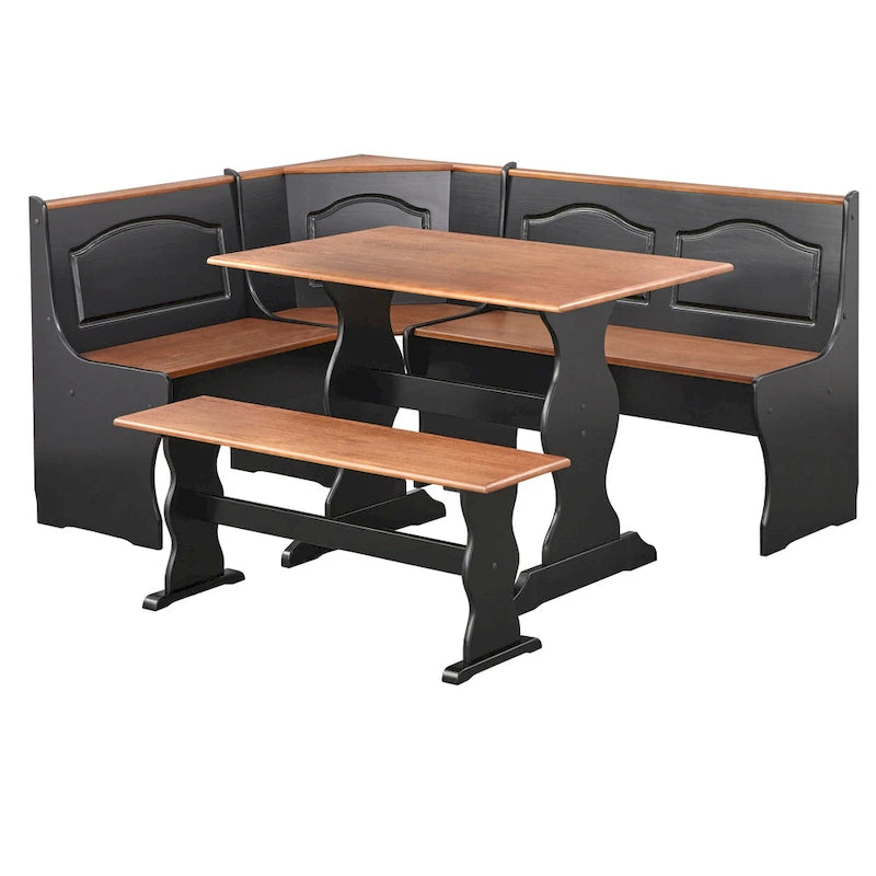 3-Piece Corner Dining Nook Set with Storage