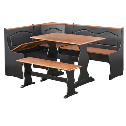 3-Piece Corner Dining Nook Set with Storage